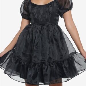 LG Thorn & Fable Black Organza Tiered Dress
